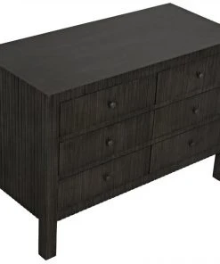 Noir Conrad 6 Drawer Dresser, Pale
