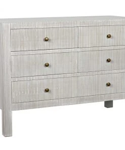 Noir Conrad 6 Drawer Dresser, White Wash Chests & Cabinets