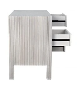 Noir Conrad 6 Drawer Dresser, White Wash Chests & Cabinets