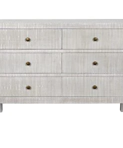 Noir Conrad 6 Drawer Dresser, White Wash Chests & Cabinets