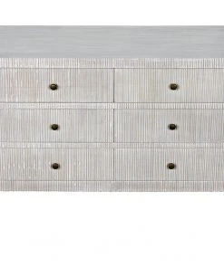 Noir Conrad 6 Drawer Dresser, White Wash Chests & Cabinets