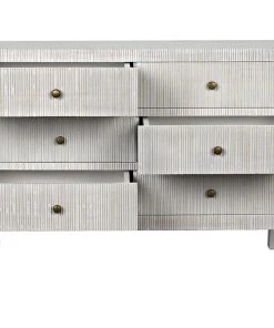 Noir Conrad 6 Drawer Dresser, White Wash Chests & Cabinets