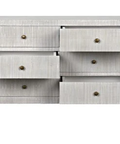 Noir Conrad 6 Drawer Dresser, White Wash Chests & Cabinets