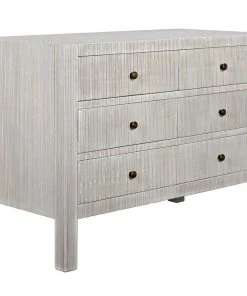 Noir Conrad 6 Drawer Dresser, White Wash Chests & Cabinets