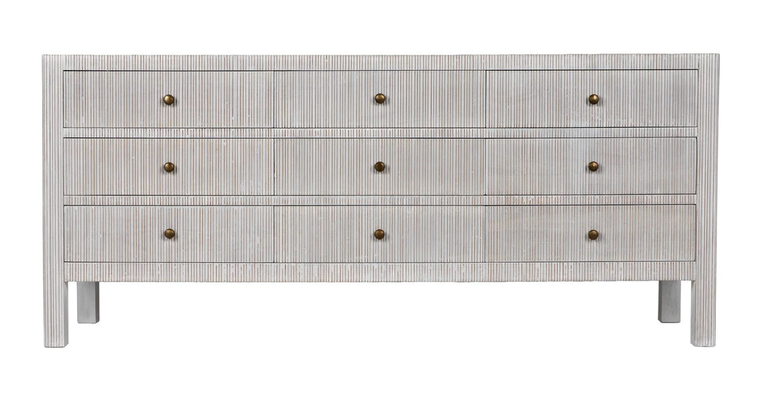 Noir Conrad 9 Drawer Dresser, White Wash Chests & Cabinets 5 Noir Conrad 9 Drawer Dresser, White Wash Chests & Cabinets