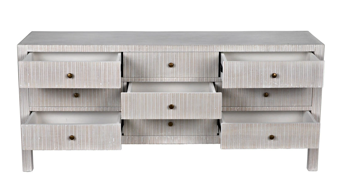 Noir Conrad 9 Drawer Dresser, White Wash Chests & Cabinets 7 Noir Conrad 9 Drawer Dresser, White Wash Chests & Cabinets