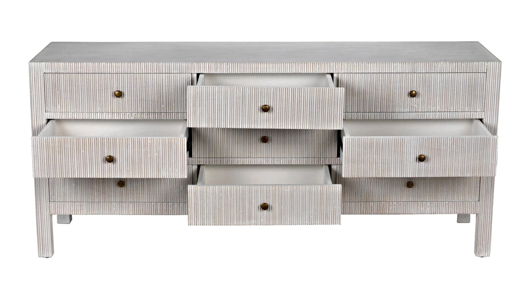 Noir Conrad 9 Drawer Dresser, White Wash Chests & Cabinets 8 Noir Conrad 9 Drawer Dresser, White Wash Chests & Cabinets
