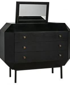 Chests & Cabinets Noir Rhiana Dresser, Hand Rubbed Black