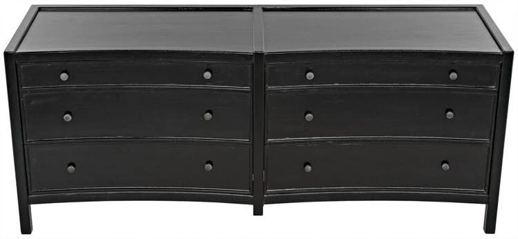 Noir Hampton 6 Drawer Dresser, Hand Rubbed Black 6 Noir Hampton 6 Drawer Dresser, Hand Rubbed Black