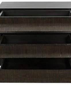 Chests & Cabinets Noir Ava Dresser, Hand Rubbed Black With Light Brown Highlights