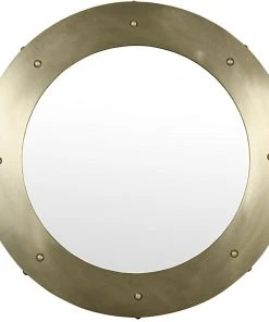 Noir Clay Mirror, Large, Antique Brass DECOR