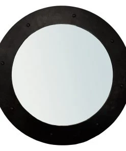 DECOR Noir Clay Mirror, Black Metal, Large