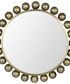 Noir Cooper Mirror, Antique Brass