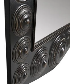 Noir Nanna Mirror, Hand Rubbed Black With Light Brown Trim 24 Noir Nanna Mirror, Hand Rubbed Black With Light Brown Trim
