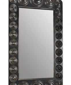 Noir Nanna Mirror, Hand Rubbed Black With Light Brown Trim 16 Noir Nanna Mirror, Hand Rubbed Black With Light Brown Trim