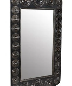 Noir Nanna Mirror, Hand Rubbed Black With Light Brown Trim 17 Noir Nanna Mirror, Hand Rubbed Black With Light Brown Trim