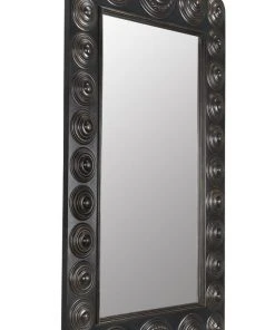 Noir Nanna Mirror, Hand Rubbed Black With Light Brown Trim 18 Noir Nanna Mirror, Hand Rubbed Black With Light Brown Trim