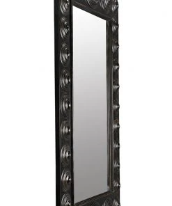 Noir Nanna Mirror, Hand Rubbed Black With Light Brown Trim 19 Noir Nanna Mirror, Hand Rubbed Black With Light Brown Trim