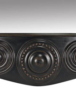 Noir Nanna Mirror, Hand Rubbed Black With Light Brown Trim 21 Noir Nanna Mirror, Hand Rubbed Black With Light Brown Trim