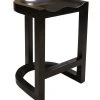 Noir QS Saddle Counter Stool, Hand Rubbed Black