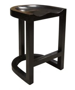 Noir QS Saddle Counter Stool, Hand Rubbed Black