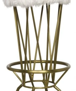 Noir Marsha Barstool, Metal With Brass Finish Bar & Counter Stools