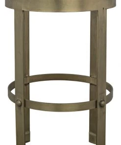 Bar & Counter Stools Noir Prince Counter Stool With Leather, Brass Finish