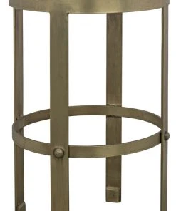 Bar & Counter Stools Noir Prince Counter Stool With Leather, Brass Finish