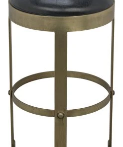 Bar & Counter Stools Noir Prince Counter Stool With Leather, Brass Finish