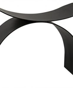 Benches, Ottomans & Poufs Noir Papillon Stool, Black Metal