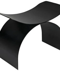 Benches, Ottomans & Poufs Noir Papillon Stool, Black Metal