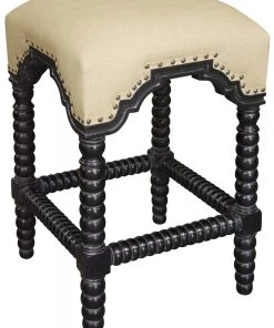 Noir QS Abacus Counter Stool, Hand Rubbed Black Bar & Counter Stools
