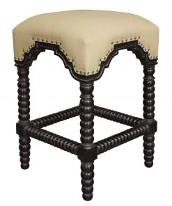 Noir QS Abacus Counter Stool, Hand Rubbed Black Bar & Counter Stools