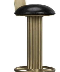 Noir Sedes Counter Stool, Metal With Brass Finish Bar & Counter Stools