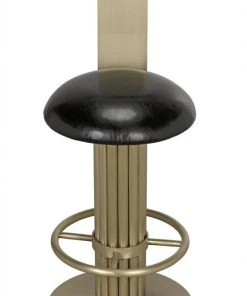 Noir Sedes Counter Stool, Metal With Brass Finish Bar & Counter Stools