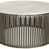 LIVING ROOM Noir Lenox Coffee Table, Antique Silver, Metal And Stone 1 LIVING ROOM Noir Lenox Coffee Table, Antique Silver, Metal And Stone
