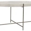 Noir Che Cocktail Table, Antique Silver, Metal And Stone LIVING ROOM