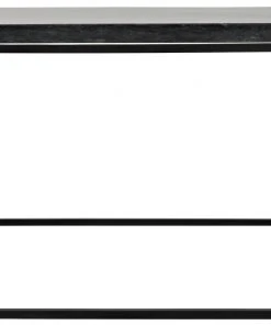 LIVING ROOM Noir Lomax Coffee Table, Black Metal Finish With Black Stone