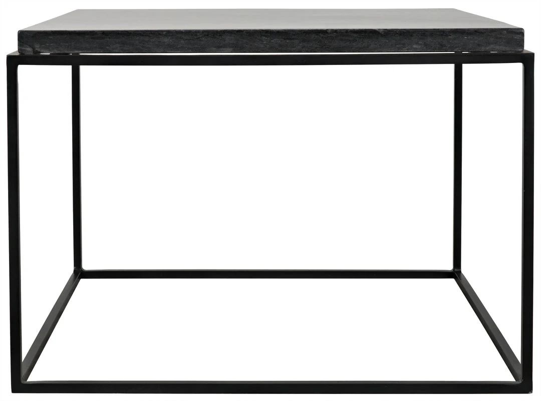 LIVING ROOM Noir Lomax Coffee Table, Black Metal Finish With Black Stone 3 LIVING ROOM Noir Lomax Coffee Table, Black Metal Finish With Black Stone
