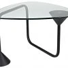 Noir Flip Flop Coffee Table, Black Metal With Glass