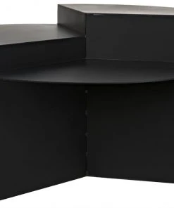 Noir Rico Cocktail Table, Black Metal