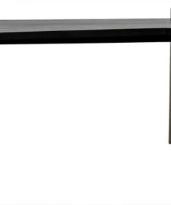 LIVING ROOM Noir Tabu Coffee Table, Brass Finished Legs With Ebony Walnut Top