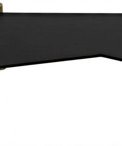 LIVING ROOM Noir Tabu Coffee Table, Brass Finished Legs With Ebony Walnut Top