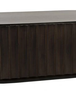 Noir Fluted Coffee Table, Pale With Light Brown Trim LIVING ROOM