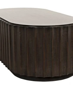 Noir Fluted Coffee Table, Pale With Light Brown Trim LIVING ROOM