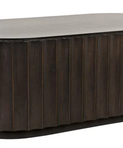 Noir Fluted Coffee Table, Pale With Light Brown Trim LIVING ROOM