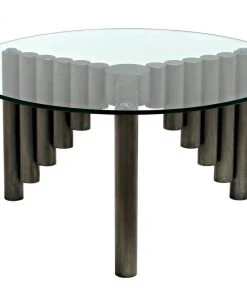 Noir Organum Coffee Table, Gun Metal Finish LIVING ROOM