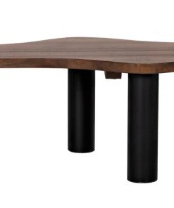 LIVING ROOM Noir Schulz Coffee Table, Dark Walnut With Black Steel Base 11 LIVING ROOM Noir Schulz Coffee Table, Dark Walnut With Black Steel Base