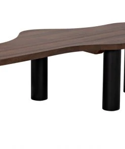LIVING ROOM Noir Schulz Coffee Table, Dark Walnut With Black Steel Base