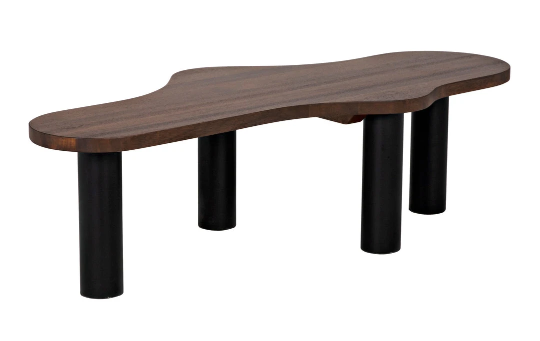 LIVING ROOM Noir Schulz Coffee Table, Dark Walnut With Black Steel Base 3 LIVING ROOM Noir Schulz Coffee Table, Dark Walnut With Black Steel Base